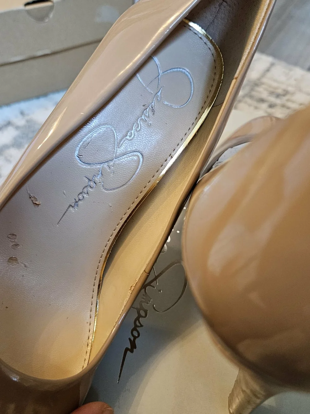 Jessica Simpson Nude Patent JS-Malia High Heel Pumps